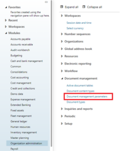 document management parameters